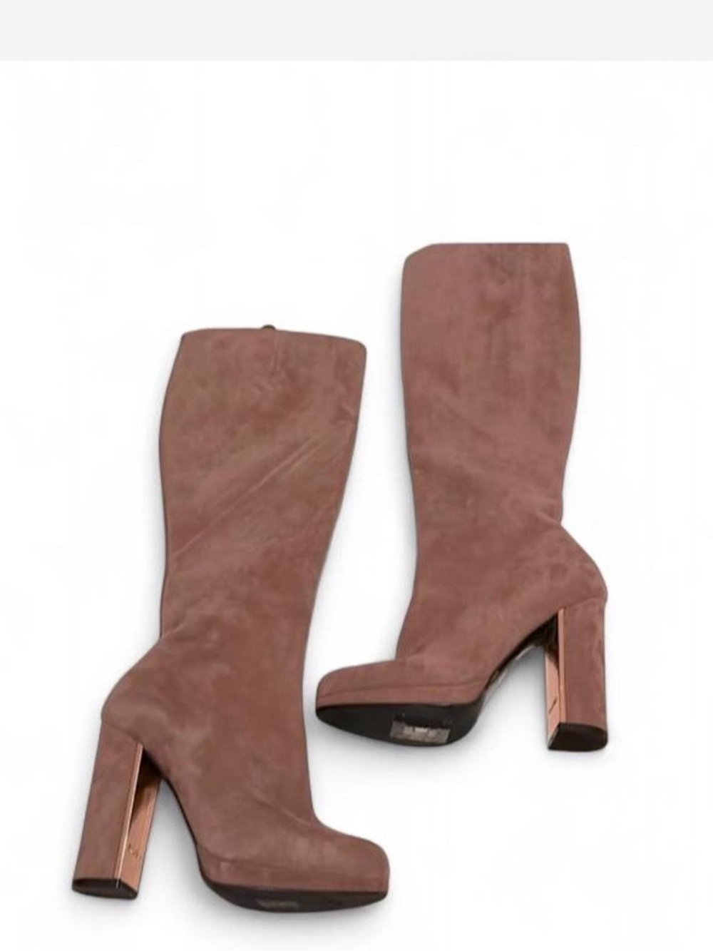 Nando Muzi Mauve Suede Platform Block Heel Boots